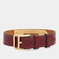 Pre Owned Hermes Kelly Quartz Burgundy Stainless Steel Women's Wristwatch 20 mm