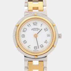 Pre Owned Hermes Clipper Quartz Stainless Steel Women's Wristwatch 24 mm