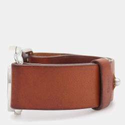 Pre Owned Hermes Barenia BR1.710 Quartz White Stainless Steel Women's Wristwatch 37 mm