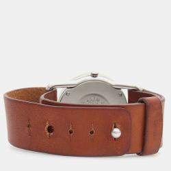 Pre Owned Hermes Barenia BR1.710 Quartz White Stainless Steel Women's Wristwatch 37 mm