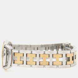 Pre Owned Hermes Rallye RA1.220 Quartz Cream Yellow Gold Plated Stainless Steel Women's Wristwatch 20.5 mm