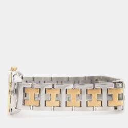 Pre Owned Hermes Rallye RA1.220 Quartz Cream Yellow Gold Plated Stainless Steel Women's Wristwatch 20.5 mm