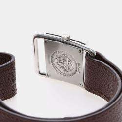 Pre Owned Hermes Barenia Quartz Silver Stainless Steel Women's Wristwatch 25.5 mm