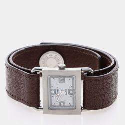 Pre Owned Hermes Barenia Quartz Silver Stainless Steel Women's Wristwatch 25.5 mm