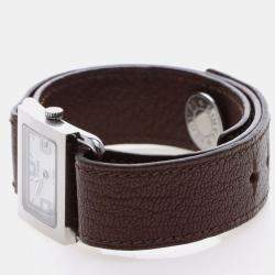 Pre Owned Hermes Barenia Quartz Silver Stainless Steel Women's Wristwatch 25.5 mm