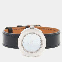 Pre Owned Hermes Passe Passe PP1.210 Quartz MOP Stainless Steel Women's Wristwatch 26 mm