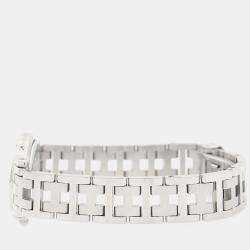 Pre Owned Hermes Clipper CL4.210 Quartz White Stainless Steel Women's Wristwatch 24 mm