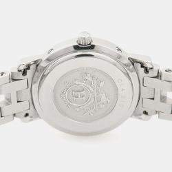 Pre Owned Hermes Clipper CL4.210 Quartz White Stainless Steel Women's Wristwatch 24 mm