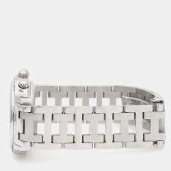 Pre Owned Hermes Clipper CL1.310 Quartz White Stainless Steel Women's Wristwatch 31 mm