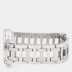 Pre Owned Hermes Clipper CL1.310 Quartz White Stainless Steel Women's Wristwatch 31 mm