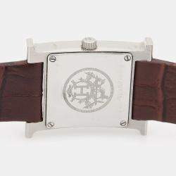 Pre Owned Hermes H Hour HH1.210 Quartz Stainless Steel Women's Wristwatch 21 mm