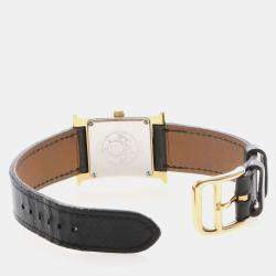 Pre Owned Hermes Heure H HH1.201 Quartz Yellow Gold Plated Stainless Steel Women's Wristwatch 21.5 mm