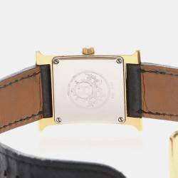 Pre Owned Hermes Heure H HH1.201 Quartz Yellow Gold Plated Stainless Steel Women's Wristwatch 21.5 mm