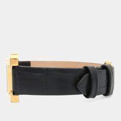 Pre Owned Hermes Heure H HH1.201 Quartz Gold Plated Stainless Steel Womens Wristwatch 21 mm