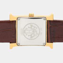 Pre Owned Hermes Heure H HH1.201 Quartz Gold Plated Stainless Steel Womens Wristwatch 21 mm