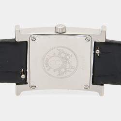 Pre Owned Hermes Heure H HH1.210 Quartz Mother of Pearl Stainless Steel Womens Wristwatch 21 mm