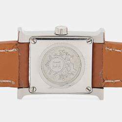 Pre Owned Hermes Heure H HH1.110 Quartz Stainless Steel Womens Wristwatch 17.5 mm