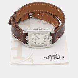 Pre Owned Hermes Cape Cod CC1.210 Quartz Stainless Steel Womens Wristwatch 23 mm