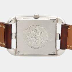 Pre Owned Hermes Cape Cod CC1.210 Quartz Stainless Steel Womens Wristwatch 23 mm