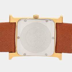 Pre Owned Hermes Heure H HH1.501 Quartz Gold Plated Stainless Steel Men's Wristwatch 26 mm