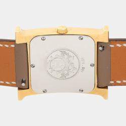 Pre Owned Hermes Heure H HH1.501 Quartz Gold Plated Stainless Steel Men's Wristwatch 26 mm