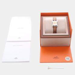 Pre Owned Hermes Cape Cod CC1.210c Quartz Stainless Steel Womens Wristwatch 23 mm