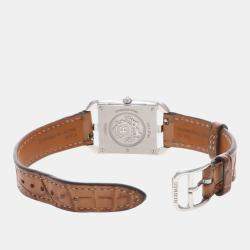 Pre Owned Hermes Cape Cod CC1.210c Quartz Stainless Steel Womens Wristwatch 23 mm