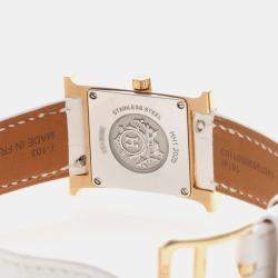 Pre Owned Hermes Heure H HH1.202b Quartz Gold Plated Stainless Steel Women's Wristwatch 21.5 mm