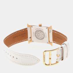 Pre Owned Hermes Heure H HH1.202b Quartz Gold Plated Stainless Steel Women's Wristwatch 21.5 mm