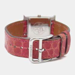 Pre Owned Hermes Heure H HH1.210 Quartz White Stainless Steel Women's Wristwatch 21 mm