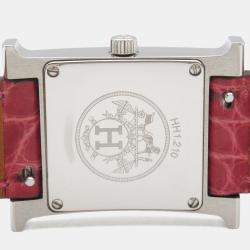 Pre Owned Hermes Heure H HH1.210 Quartz White Stainless Steel Women's Wristwatch 21 mm
