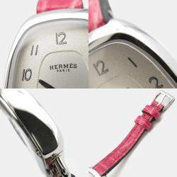 Pre Owned Hermes Galop GA1.110 Quartz Silver Stainless Steel Women's Wristwatch 20 mm