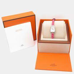 Pre Owned Hermes Galop GA1.110 Quartz Silver Stainless Steel Women's Wristwatch 20 mm