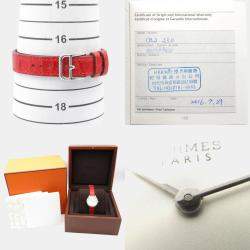 Pre Owned Hermes Slim CA2.230 Quartz Silver Stainless Steel Women's Wristwatch 32 mm