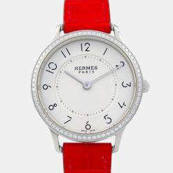 Pre Owned Hermes Slim CA2.230 Quartz Silver Stainless Steel Women's Wristwatch 32 mm