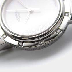 Pre Owned Hermes Clipper CL4.230 Quartz Pink Stainless Steel Women's Wristwatch 24 mm