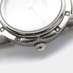 Pre Owned Hermes Clipper CL4.230 Quartz Pink Stainless Steel Women's Wristwatch 24 mm