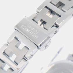 Pre Owned Hermes Clipper CL4.210 Quartz White Stainless Steel Women's Wristwatch 24 mm