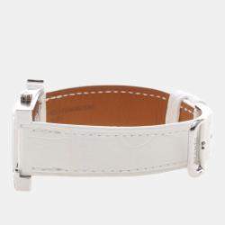 Pre Owned Hermes H Hour HH1.235 Quartz White Diamonds, Stainless Steel Women's Wristwatch 26mm