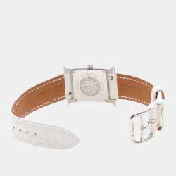 Pre Owned Hermes H Hour HH1.235 Quartz White Diamonds, Stainless Steel Women's Wristwatch 26mm