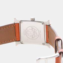 Pre Owned Hermes H Hour HH1.210 Quartz White Stainless Steel Women's Wristwatch 26mm
