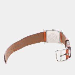 Pre Owned Hermes H Hour HH1.210 Quartz White Stainless Steel Women's Wristwatch 26mm