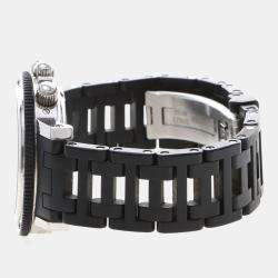 Pre Owned Hermes Clipper Chronograph CL2.915 Quartz Black Stainless Steel Men's Wristwatch 38mm