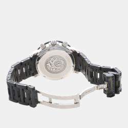 Pre Owned Hermes Clipper Chronograph CL2.915 Quartz Black Stainless Steel Men's Wristwatch 38mm