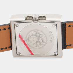 Pre Owned Hermes Belt BE1.210 Quartz White Stainless Steel Women's Wristwatch 21mm