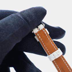 Pre Owned Hermes Heure H Quartz White Stainless Steel Women's Wristwatch 21 mm