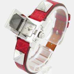 Pre Owned Hermes Medor ME2.131 Quartz Silver Stainless Steel Diamond Women's Wristwatch 17 mm