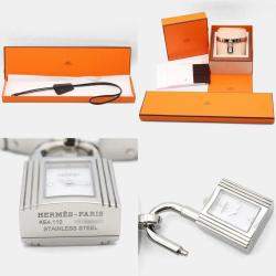 Pre Owned Hermes Kelly W056304WW00 Quartz White Stainless Steel Women's Wristwatch 16 mm