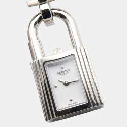 Pre Owned Hermes Kelly W056304WW00 Quartz White Stainless Steel Women's Wristwatch 16 mm