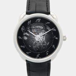 Pre Owned Hermes Arceau AR2.710 Automatic Black Stainless Steel Women's Wristwatch 40 mm